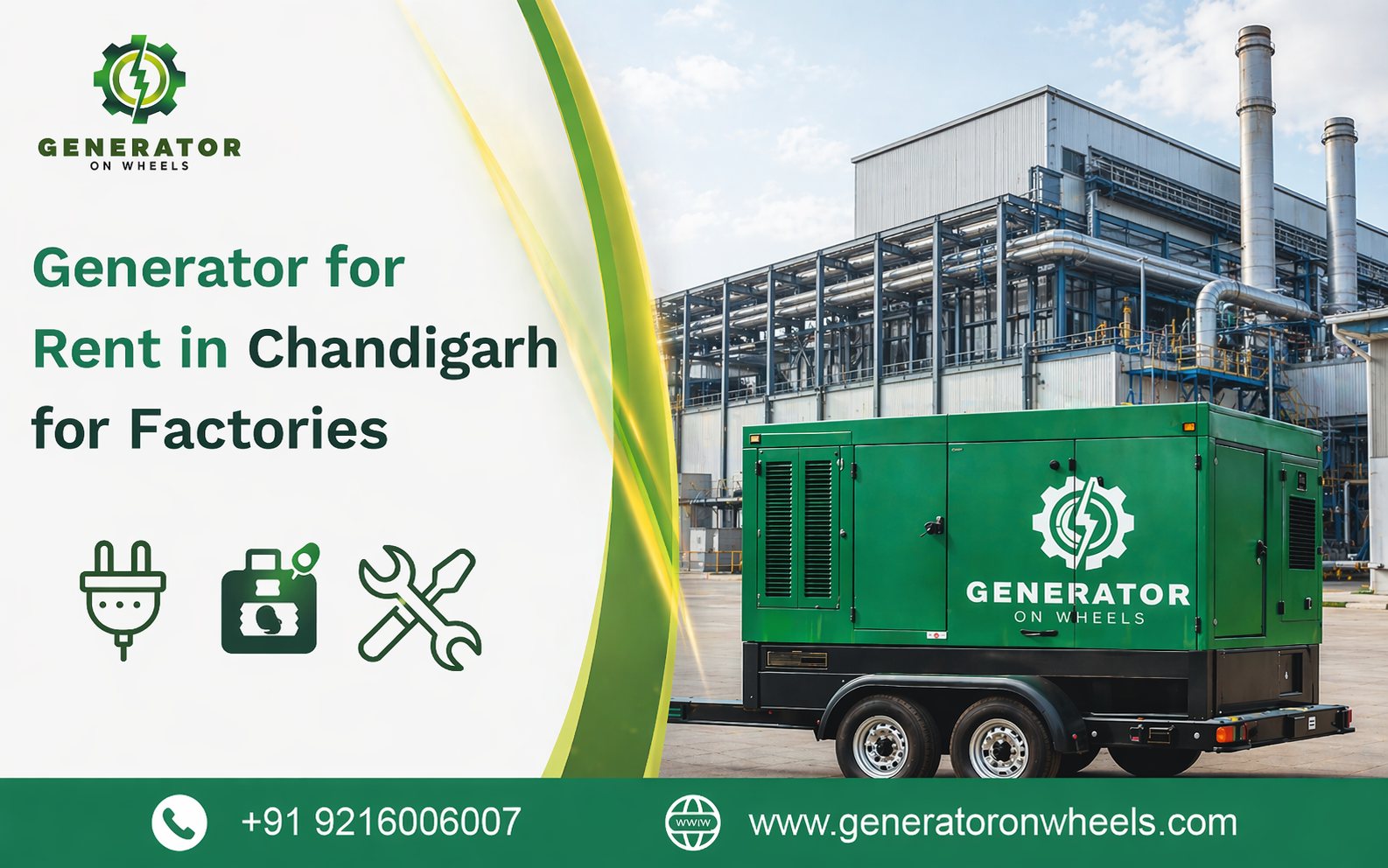 Generator for Rent in Chandigarh for Factories