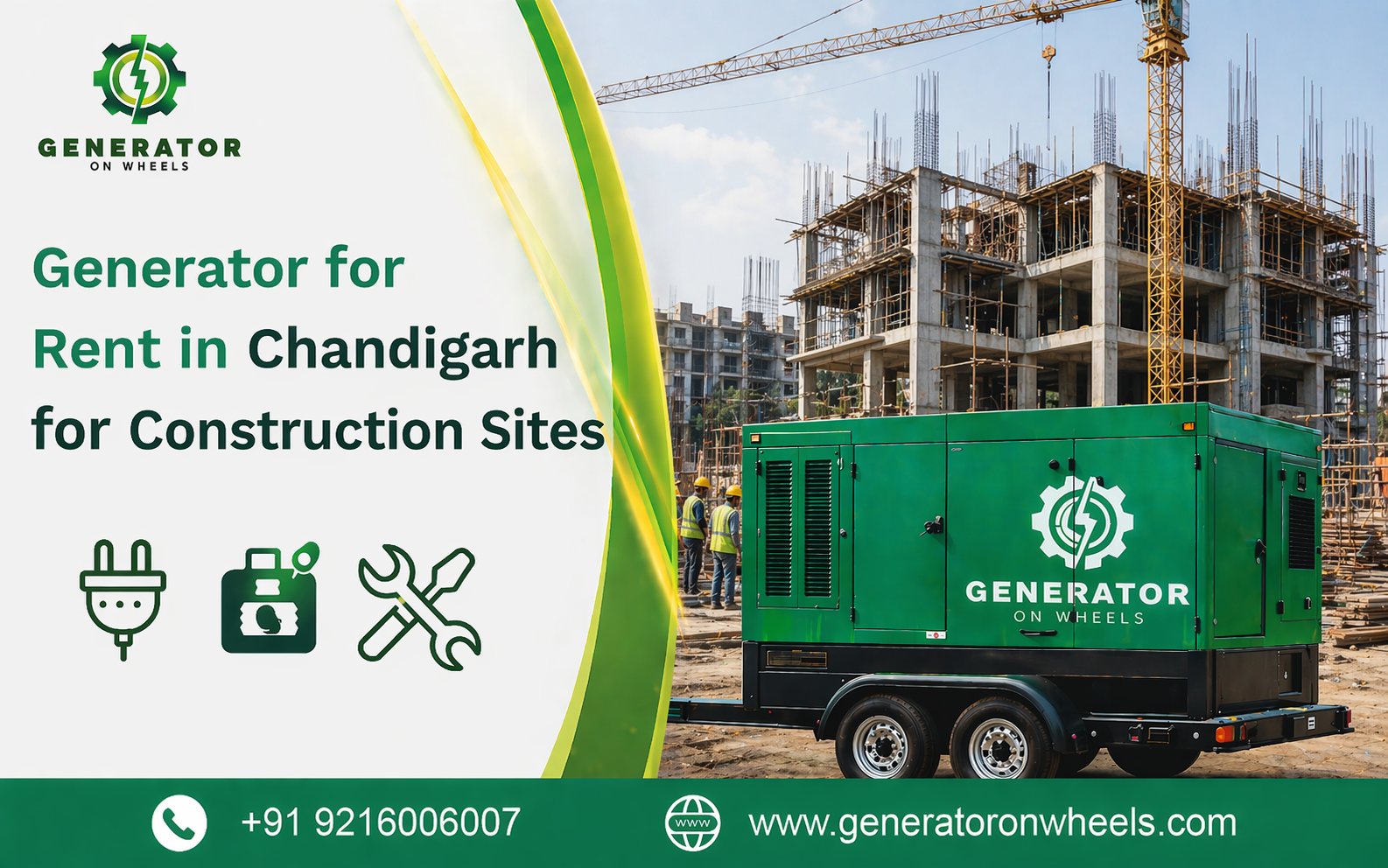 Generator for Rent in Chandigarh for Construction Sites